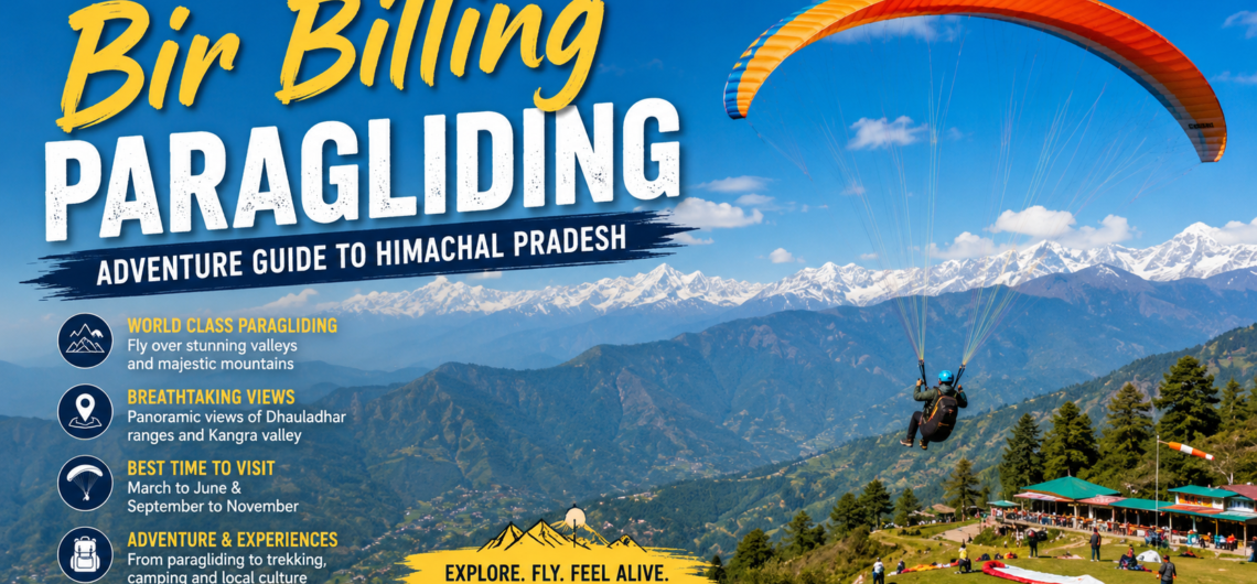 Bir Billing Paragliding flight in Himachal Pradesh
